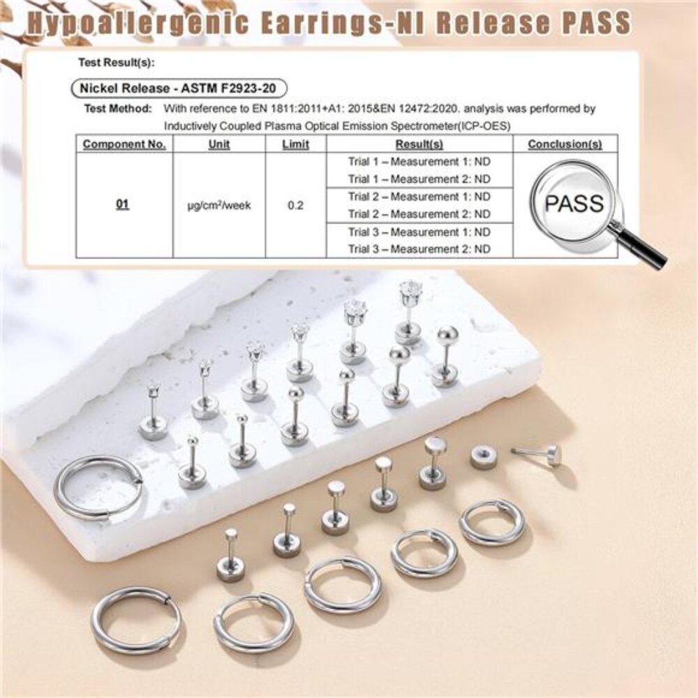 Small Tiny Stud Flat Back Earring Hypoallergenic … - image 5